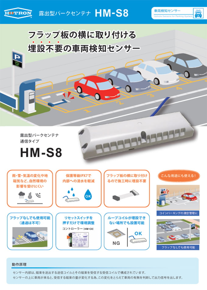 車両検知センサー 露出型パークセンテナ HM-S8