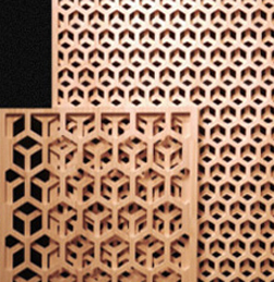 木製組子風格子パネル 六角形