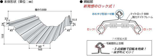 高強度折板「タイトロック500」